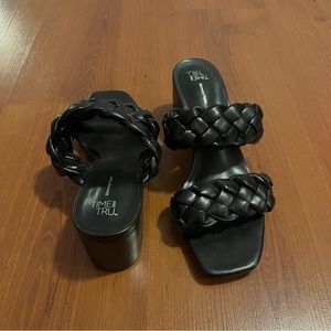 Black Braided Strap Heels